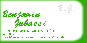benjamin gubacsi business card